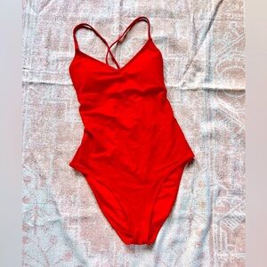 NWT Aerie One Piece Full Coverage Criss Cross Back Swimsuit